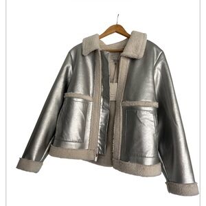 Stylish Silver Women's Teddy Jacket